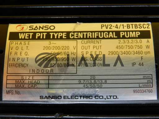 PV2-4/1-BTBSC2//Sanso Electric PV2-4/1-BTBSC2 Wet Pit Type Centrifugal Pump Used Working/Sanso Electric/_01